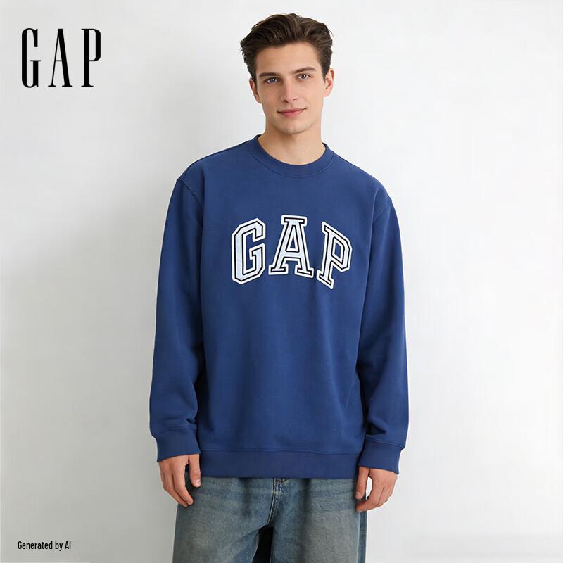 Gap Свободная толстовка с длинными рукавами и нашивкой с логотипом, унисекс.