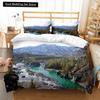 Altai Mountains King Queen Duvet Cover Natural Landscape Bedding Set Forest Lake Scenery Quilt Cover Polyester Comforter Cover