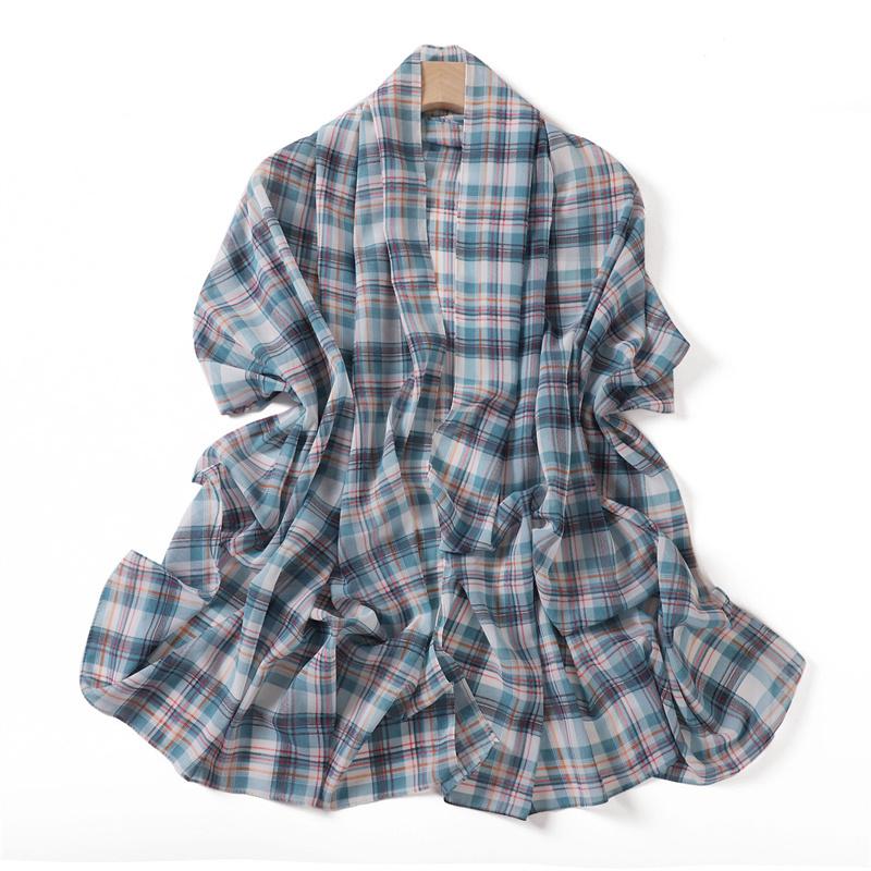 175*70СМ Новый Шарф из Шифона с Длинным Принтом в Клетку, Обернутый Шарф, Мусульманские Женские Хиджабы, Шаль, Рамадан, Женский