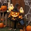 Creative Halloween Gifts Solar Pumpkin Garden Stake Light, Waterproof LED Yard Decoration with Light Wizard Hat And Ghost, Outdoor Walkway Patio Lawn