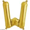 Aluminum Balloon - Letter W - Gold - 1 Pc