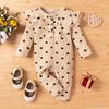 Girls' Cotton Ribbed Heart Print Bodysuit - Spring/Autumn Style