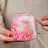 200ml Floral Glass Mug Real Flower Coffee Cup Double Wall Clear Mug with Insulated Handle Aesthetic Floral Tumbler for Hot Cold Drinks
