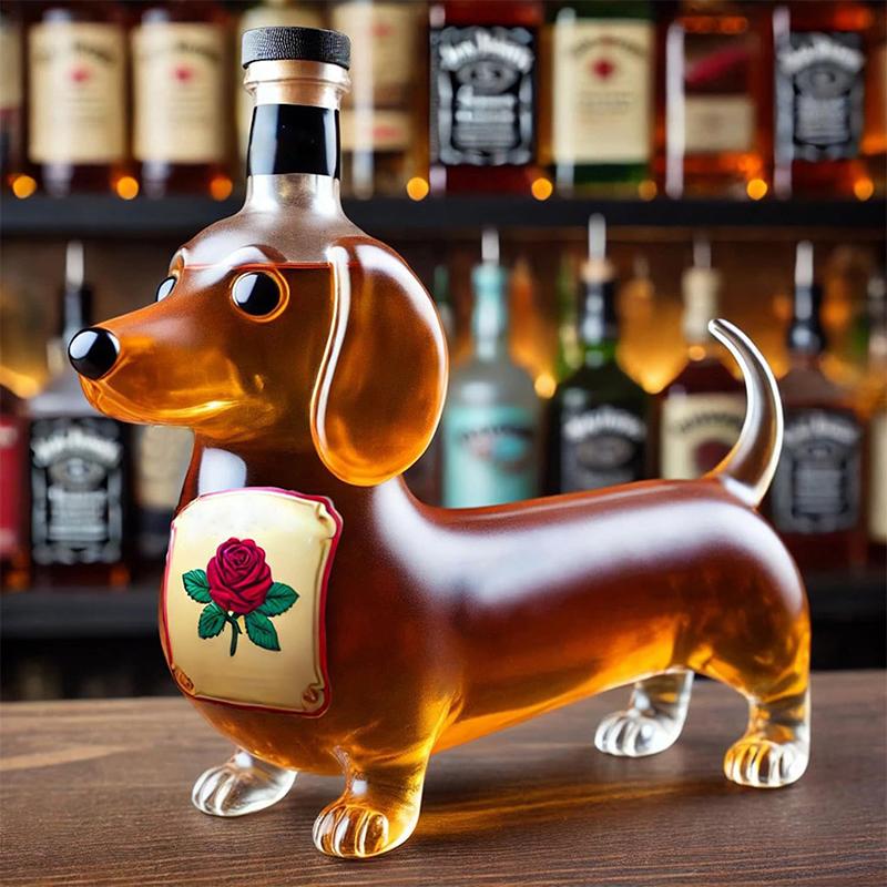 Бутылка виски в виде собаки таксы, 3D-скульптурный стакан для виски в форме таксы