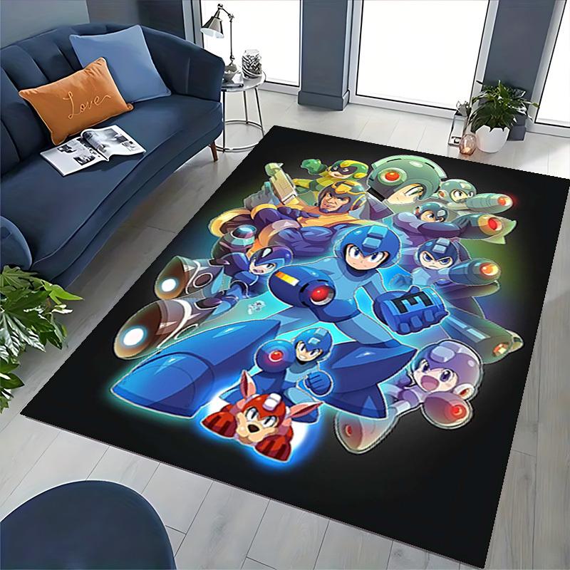 1 шт. Коврик для офисного кресла с дизайном из аниме и мультфильма Mega Man, нескользящий ковер для домашнего декора, гостиной, спальни, игровой комнаты - Идеальный подарок для фанатов.Y013