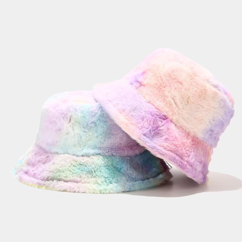 Winter Rainbow Fleece Fisherman Cap For Girls With Windproof And Sunblock Features