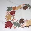 Thanksgiving Table Runner Embroidered Fall Leaves Table Centerpieces 72 inches Long Leaves Autumn Maple Leaf Cut Out Dinning Coffee for Party White