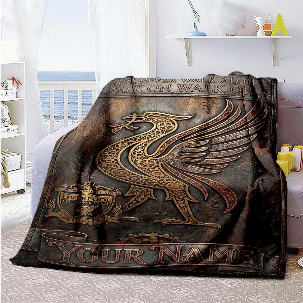 Liverpool Team Customize Your Name Blanket Lightweight Customizable Blanket Soft Cozy For Office Office Chair Home Decor Nap For All Occasions