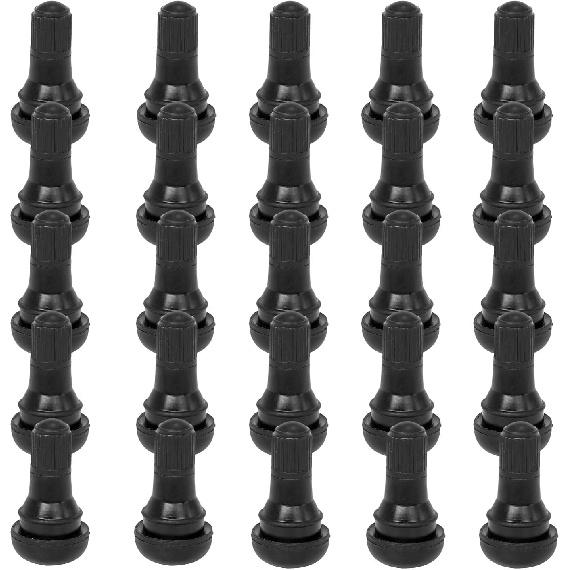 BLACKHORSE-RACING 25 Pack TR412 Rubber Tire Snap-In Short Valve Stem ATV Lawn Mower Garden Tractor Plug Stem For Tubeless 0.453” 11.5Mm Rim Holes