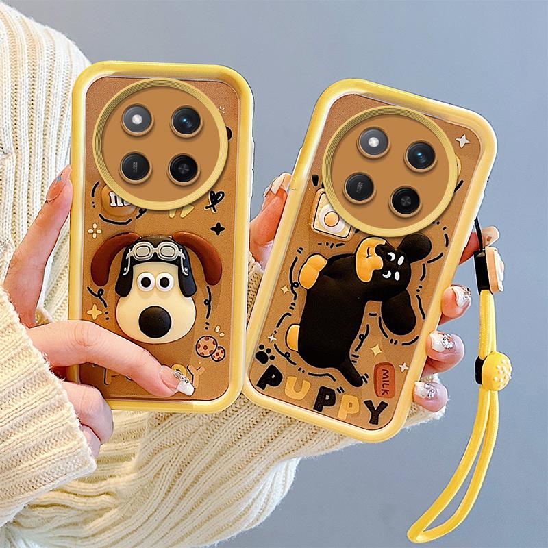 KEYSION Противоударный чехол для Honor X9c 5G с ремешком, мягкий силиконовый милый 3D-чехол для телефона с мультяшной куклой для Huawei Magic 7 Lite 5G