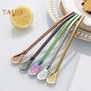 Ложка-соломинка из нержавеющей стали для напитков, многоразовый фильтр для чая, соломинка для помешивания, многофункциональная, герметичная, для питья различных напитков