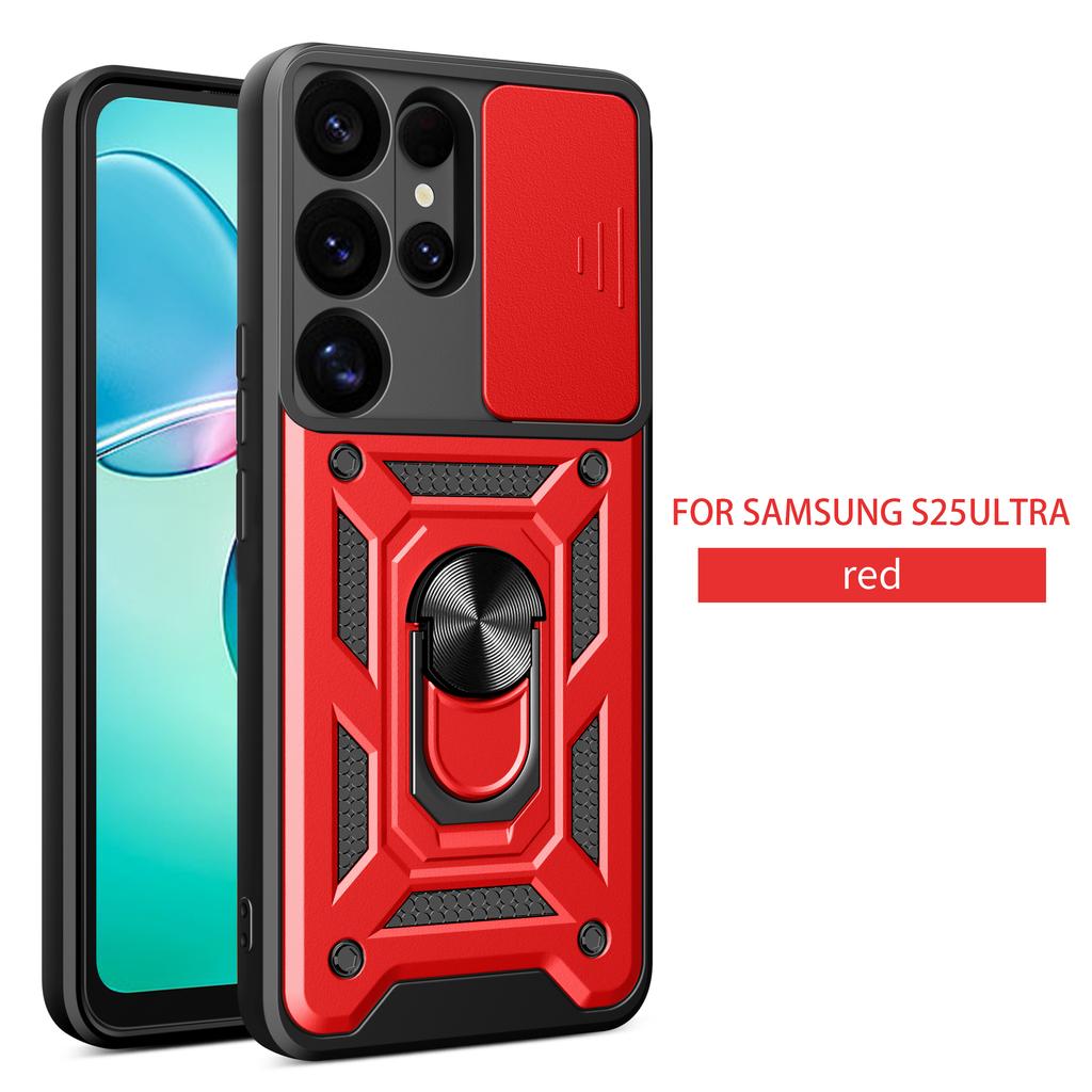 Чехол для Samsung Galaxy S25 Ultra Чехол для Galaxy S25 Plus s25 s25+ Магнитное кольцо-держатель Бронированный чехол для телефона Защита сдвижной камеры Задняя крышка