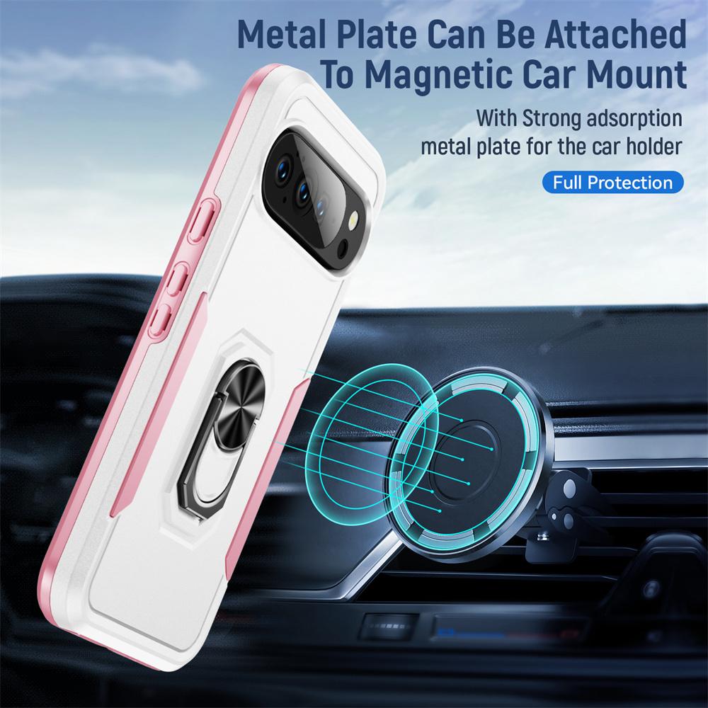 Luxury Armor Magnetic Folding Stand Holder Phone Case For Google Pixel 10 9 Pro XL 9A 8A 8 7A 7 6 6A Color Collision Back Cover