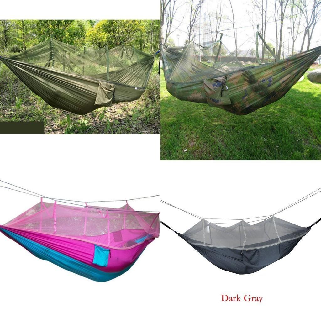 Spacious Double Person Hanging Hammock Bed With Anti-mosquito Net For Camping