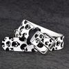 Rhinestone Skull Print Belt Pu Leather Halloween Skeleton Waistband  Belt Accessories