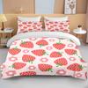 Sweet Strawberry Print Bedding Set Duvet Cover 1 Duvet Cover 2 Pillowcases Adult and Kids Bedding Set Luxury Queen Bedding Set