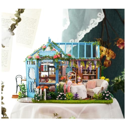 (t-FREAK) Dollhouse DIY Kit Set Miniature ROSE GARDEN TEA HOUSE (A-068)