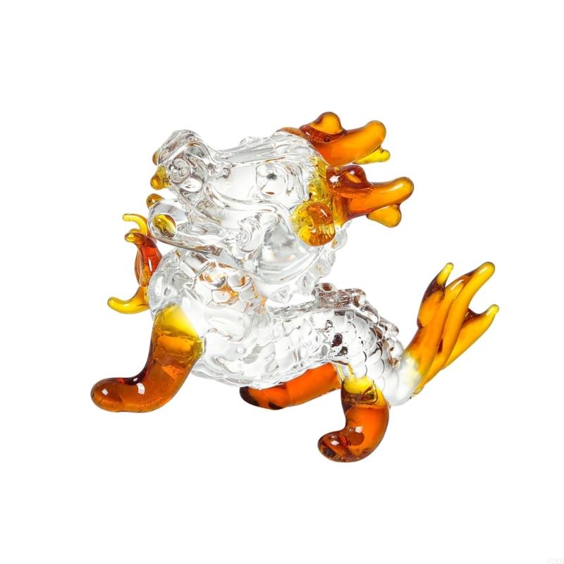 62KD Красочная хрустальная статуэтка дракона фэн-шуй для офиса, гостиной, ремесло с заботой