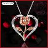 Wish New Fashion Zircon Love Rose Silver Necklace  Rose Necklace Women