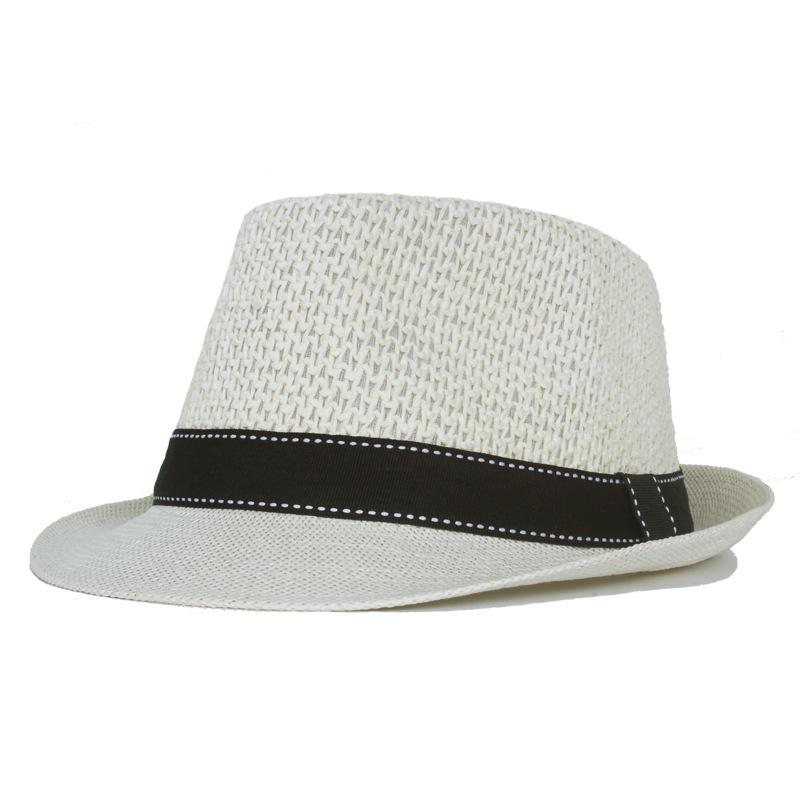 Summer Middle-Aged and Elderly Straw Hat Hollow Breathable Small Jue Hat Outdoor Sunscreen Sunshade Hat Jazz Topper Hat Bowler Hat