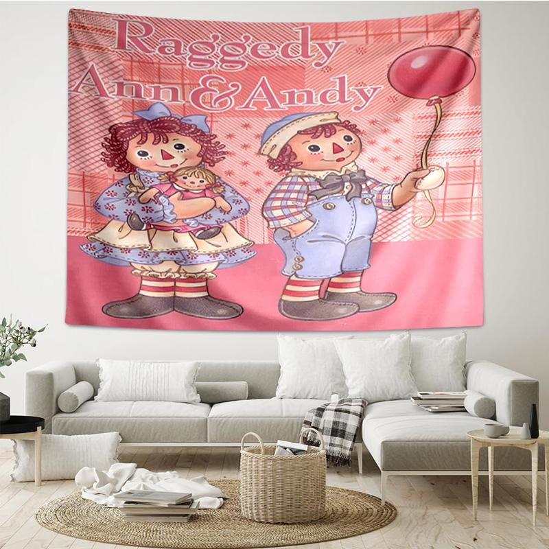 Raggedy Ann And Andy Adventure Tapestry Room Decoration Wall Hanging for Living Room Bedroom, dormitory, Birthday and Christmas gifts