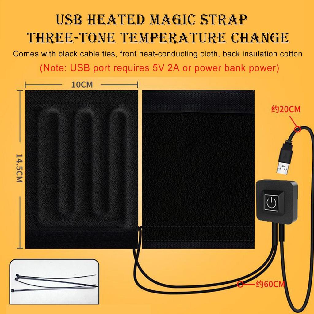 Heated Grips For Motorcycle USB Powered Winter Cycling Hand Heater Motorcycle Heating Handle Cover For Winter Cold Weather