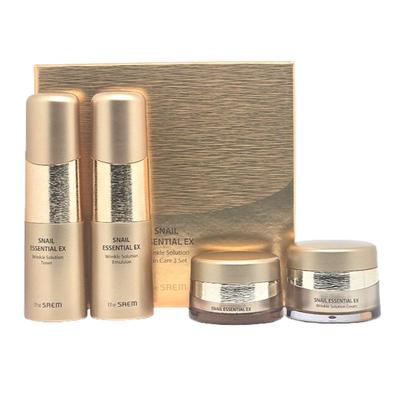 Набор для ухода за кожей Snail Essential EX Wrinkle Solution из 3 предметов – Тонер 150 мл + Эмульсия 150 мл + Крем 50 мл + Бонус Крем для век 31 мл – Корейский