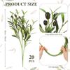 20 шт. 18-дюймовых искусственных оливковых ветвей для ваз, искусственные оливковые ветви, зеленая листва для настольного декора дома и офиса