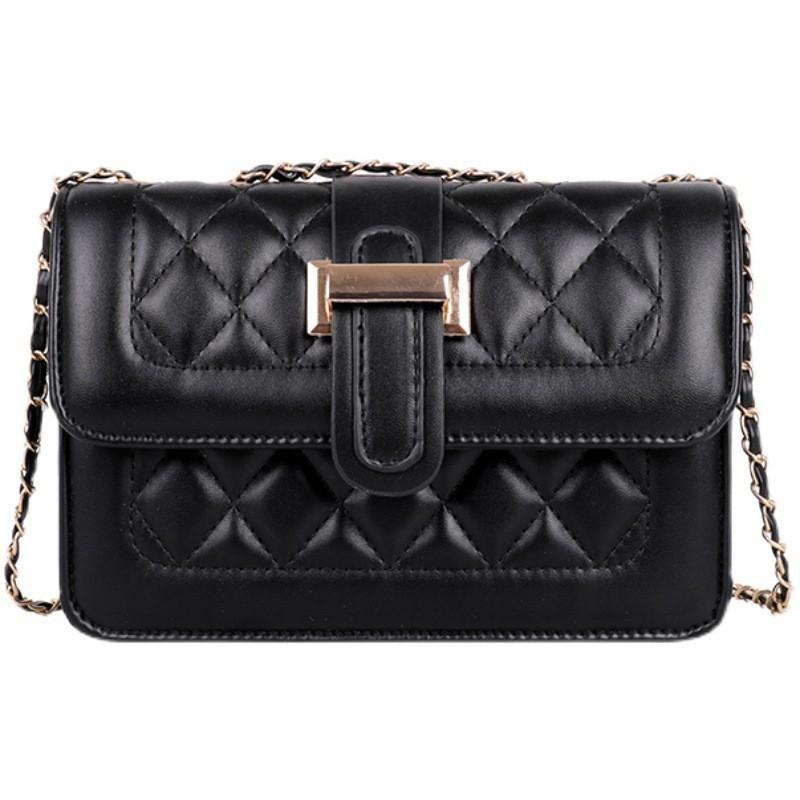 Trendy Korean Small Womens Bag 2021 New Urban Simple Pu Diamond Quilted Chain Bag
