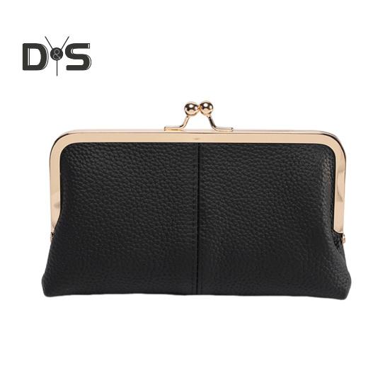 Женский клатч-кошелек, винтажный клатч с замком-поцелуем, дорожный кошелек из натуральной кожи с отделениями для нескольких карт, держатель для карт для свиданий, вечеринок, шопинга