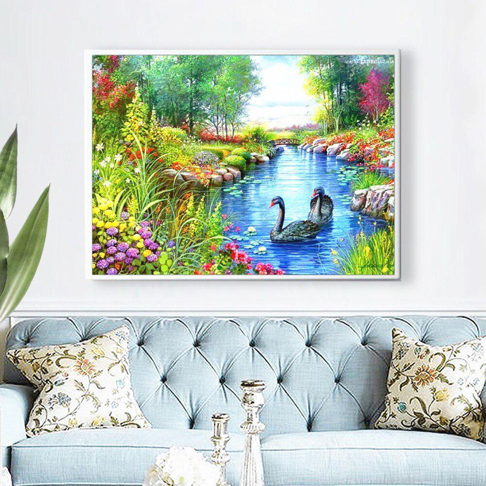 5d Алмазная картина Полный дрель Круглый пейзаж Алмазная вышивка Продажа Пейзажные фотографии