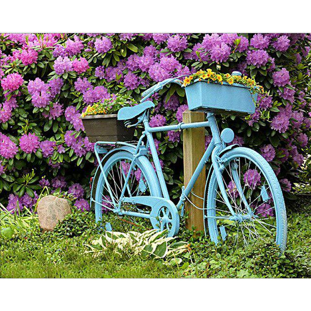 Пейзаж DIY 5D алмазная живопись набор для вышивки крестом мозаика красивый розовый цветок велосипед Алмазная вышивка украшение дома подарок