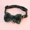 Cat Collar Bell Dress Up Plaid Christmas Element Pet Collar for Party