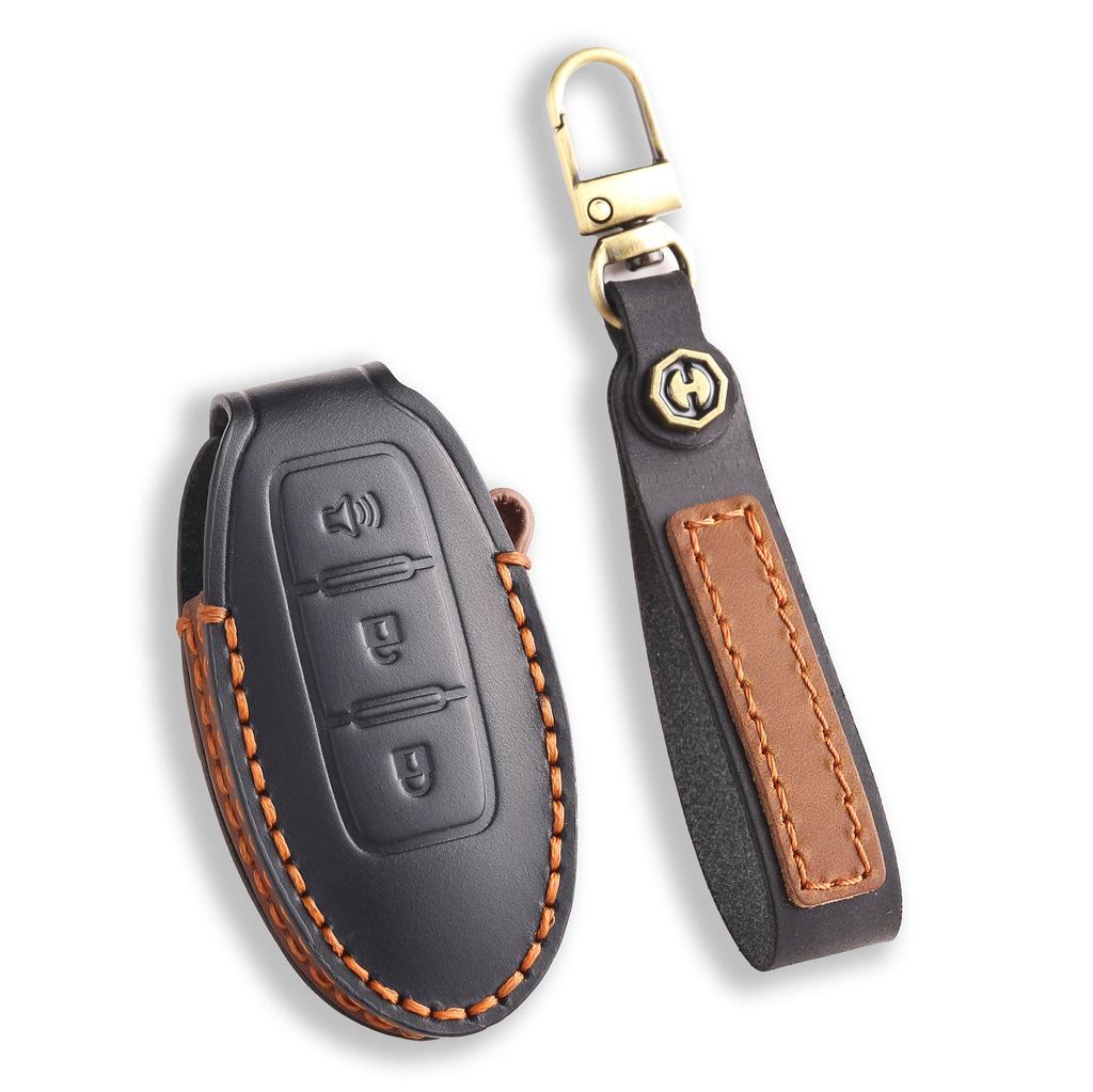 Кожаный чехол для ключей для Nissan Teana, Qashqai и Kicks - защитный чехол из коровьей кожи