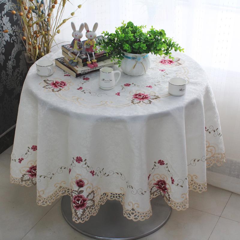 Пасторальный вышитый полиэстеровый набор скатерти и чехлов для стульев - Многоцелевая пылезащитная ткань для дома
