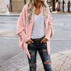Winter Fall Women Fashion Bat Sleeve Loose Solid Knitted Cardigan Coat