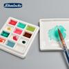 Керамическая палитра Shimingke на 12 ячеек с крышкой - Легко моется для масляной и акварельной живописи