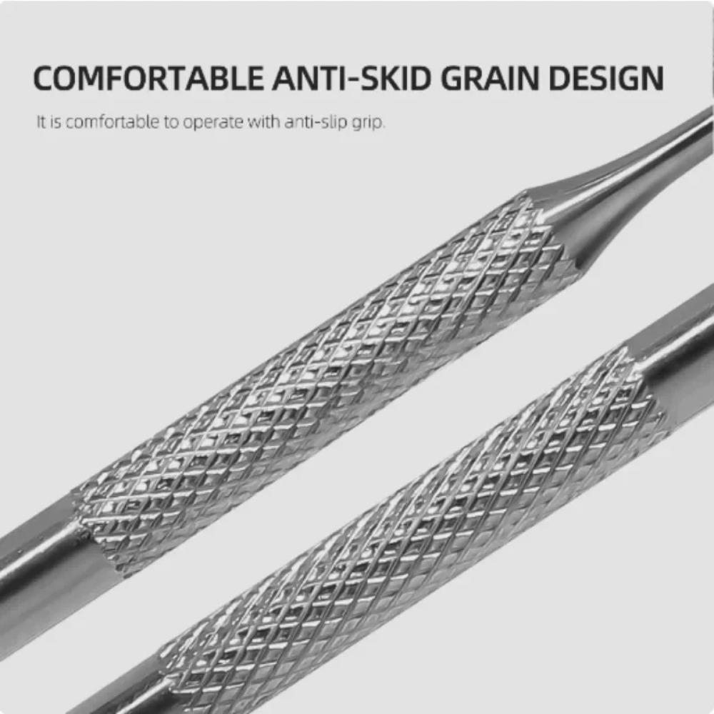 Новый двухсторонний инструмент для ногтей из нержавеющей стали с круглой скошенной головкой, для удаления кутикулы, маникюрные палочки, инструмент для дизайна ногтей