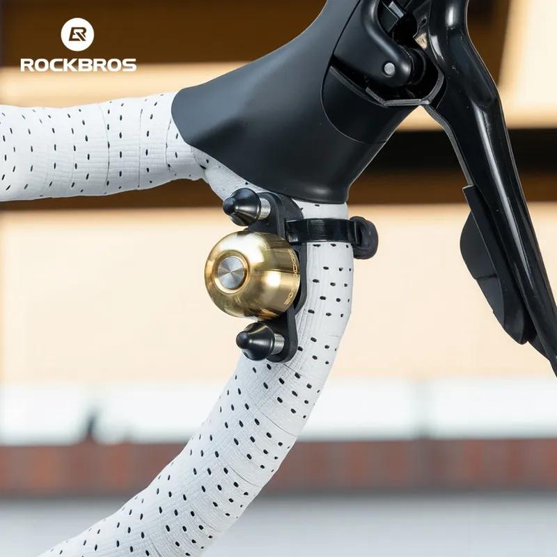ROCKBROS Велосипедный Звонок Дорожный Медный Звонок MTB Велосипед Двойной Звонок Противоугонный Водонепроницаемый Регулируемый Улучшенный Медный Предупреждающий Зажим