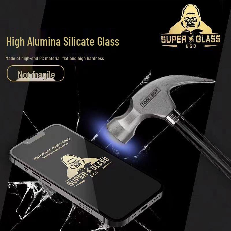 HD King Kong 17 Tempered Glass Screen Protector for iPhone 15/14/13/16 - Anti-Peep Black Film
