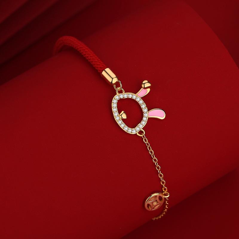 Original Xiangrui Moe Rabbit Bracelet Women's Guochao Light Luxury Woven Hand Rope New Girlfriend Jewelry