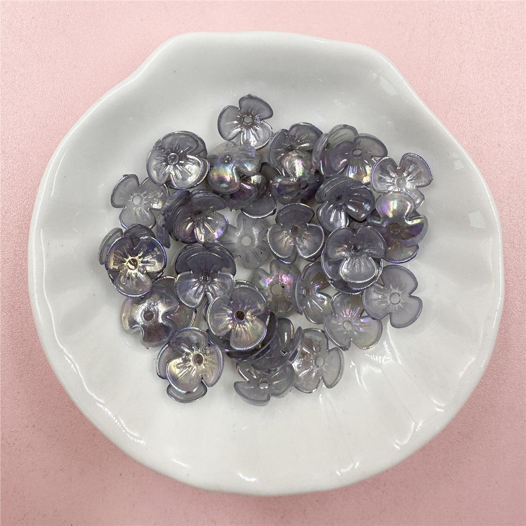 100Pcs 9.5mm Multicolor Small Floral Acrylic Beads  Beaded Material with Hole For DIY Bracelet Necklace Jewelry Making Jewelry Accessory