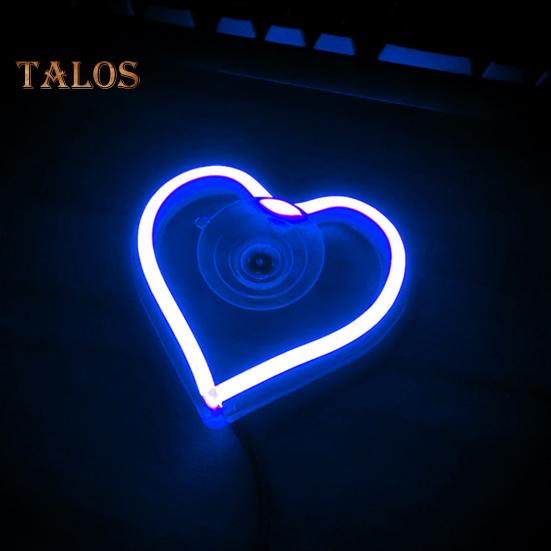 Светодиодный неоновый светильник в форме сердца, режимы стробоскопической вспышки, суперяркий, простая установка, светодиодный дисплей, вывеска, автомобильное освещение, аксессуары