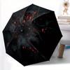 Black Rose Pattern New Automatic Folding Umbrella, 1pc Portable Travel Umbrella with Compact Design for Men and Women - Perfec