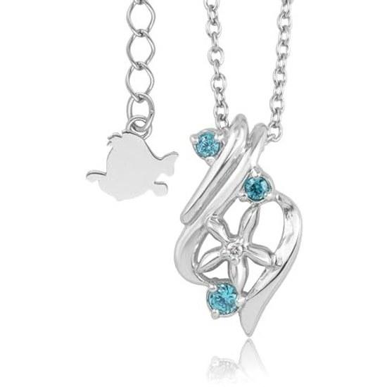 Disney limited edition special design Little Mermaid Ariel necklace silver 925 shell sea diamond adult woman gift