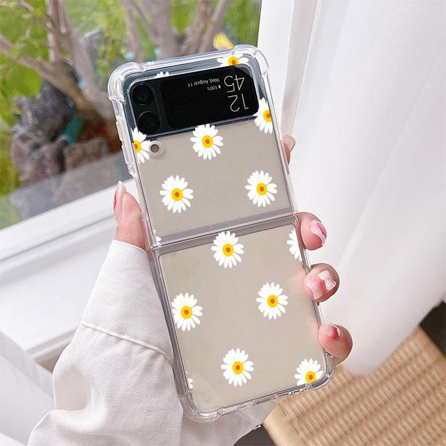 Чехол для Samsung Galaxy Z Flip 3 5G Funda Z Flip 4 Luxury Clear PC Hard Противоударный чехол для телефона Love Heart