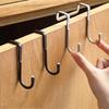 304 Stainless Steel Hook Free Punching Double S-Shape Hook Kitchen Bathroom Cabinet Door Back Type Coat Towel Storage Hanger