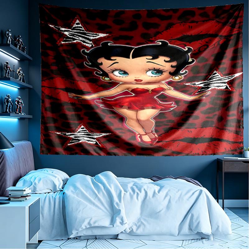 Betty Boop Print Tapestry, Lightweight Wall Hanging, for Bedroom, Dorm, Living Room, Home Art Decor - Birthday Christmas Gift for Friends