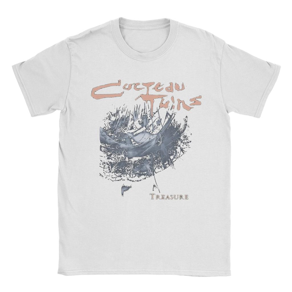 Vintage TShirt Beach Treasure Cocteau Twins Hipster T Shirts 100 Cotton Tshirt for Men Y2K Fun Loose Short Sleeve Tops