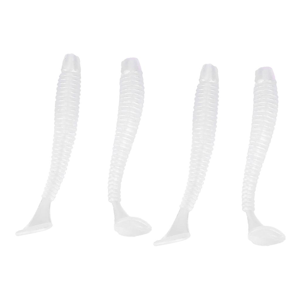 50 шт. 5 см мягкие пластиковые рыболовные приманки с Т-образным хвостом, червячные приманки, рыболовные снасти, аксессуары жемчужно-белого цвета